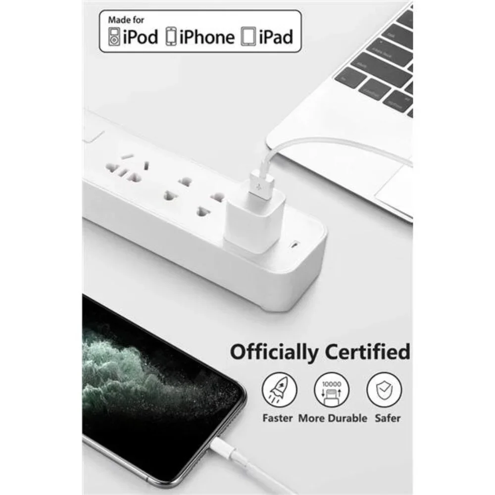 4Pack [Apple MFi Certified] Charger Lightning to USB Charging Cable Cord